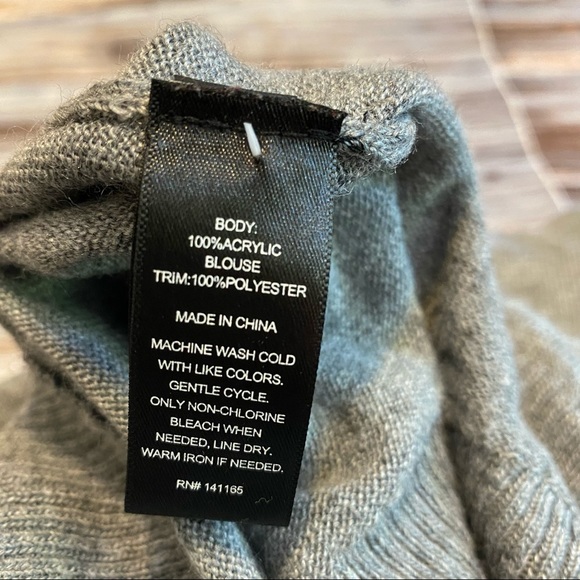 Harve Benard Knee Length Collared Knit Sweater Dress Heathered Gray Sz M - Picture 7 of 9